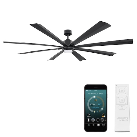 Modern Forms Fans Size Matters Indoor or Outdoor Smart Ceiling Fan 2700-3000-4000-5000K LED in Matte Black FR-W2403-84L-MB